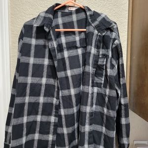 Black and white oversized flannel